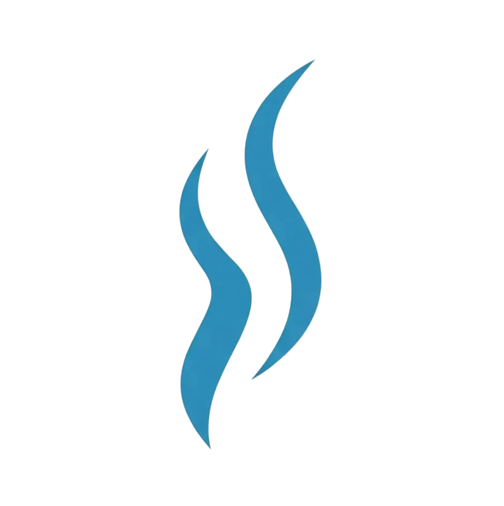 Logo double vagues verticales bleues symbolisant la vapeur