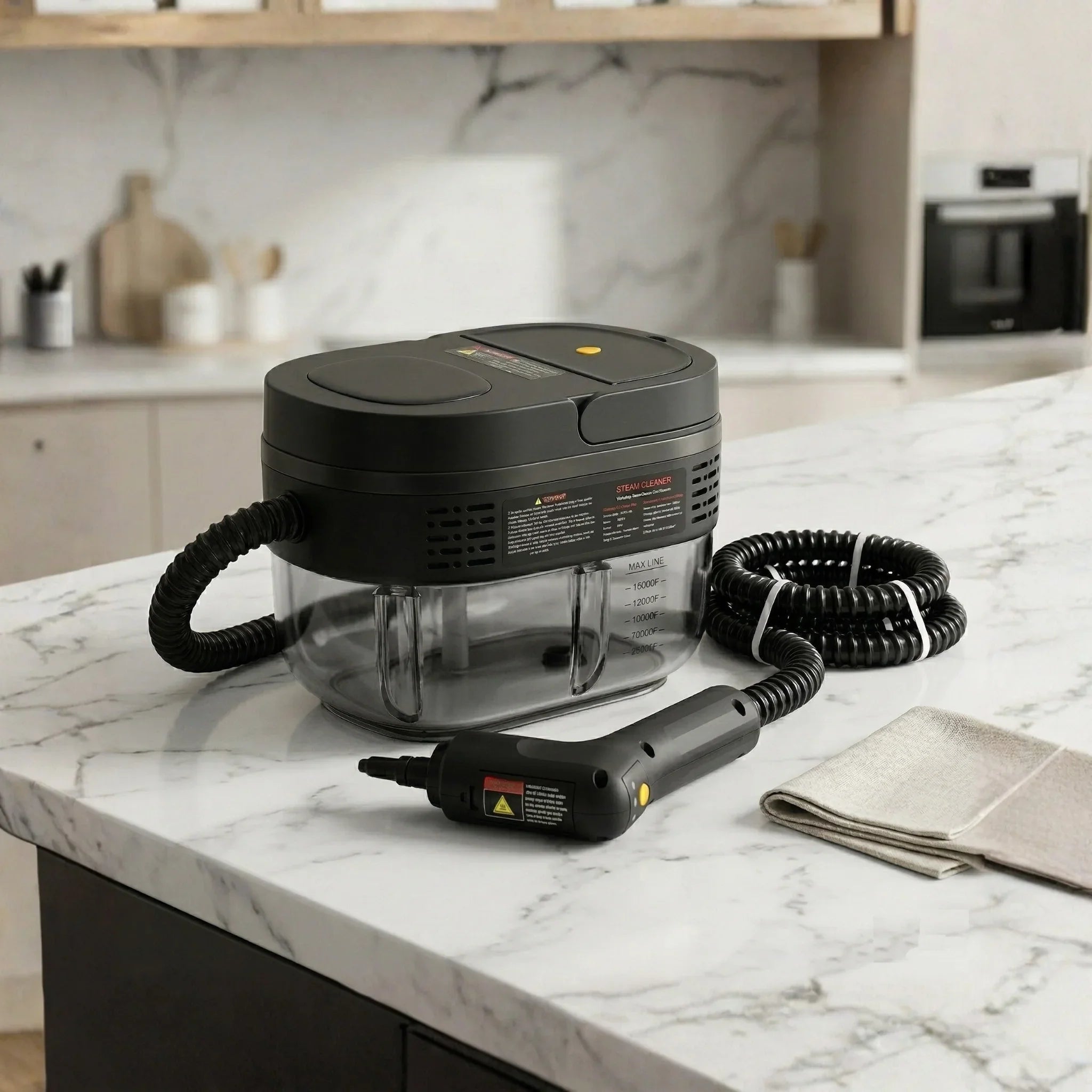 Nettoyeur vapeur Novapur 1500W posé sur un plan de travail de cuisine