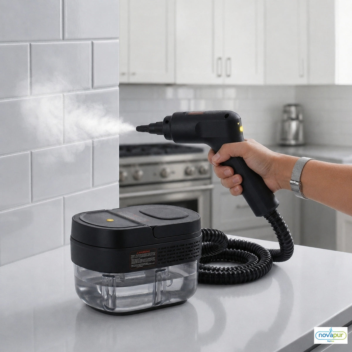 Nettoyage des joints de carrelage à la vapeur avec le nettoyeur vapeur Novapur™
